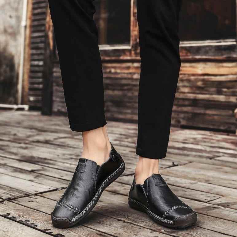 Leather Boat Fashion Loafers Men&