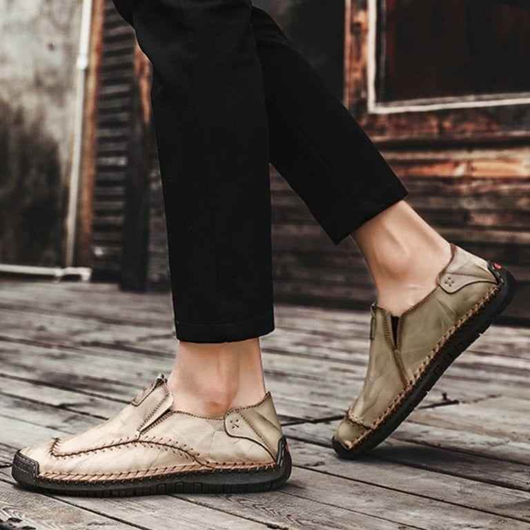 Leather Boat Fashion Loafers Men&