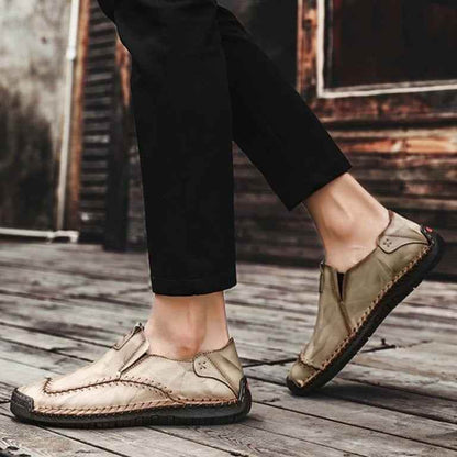 Leather Boat Fashion Loafers Men&