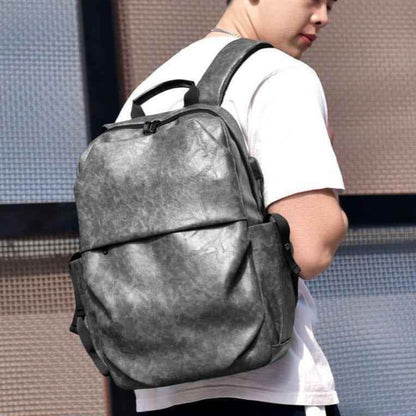 Leather Cool Backpack CBROS24 For Men Fashion Large Capacity Laptop Travel Bag - Touchy Style