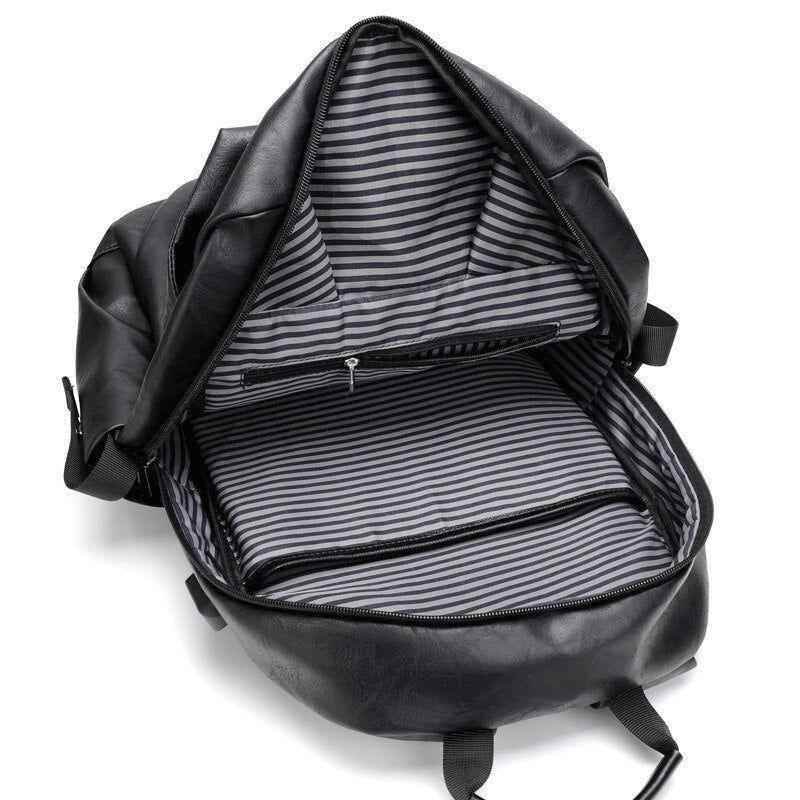 Leather Cool Backpack CBROS24 For Men Fashion Large Capacity Laptop Travel Bag - Touchy Style