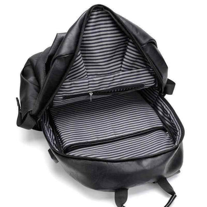Leather Cool Backpack CBROS24 For Men Fashion Large Capacity Laptop Travel Bag - Touchy Style