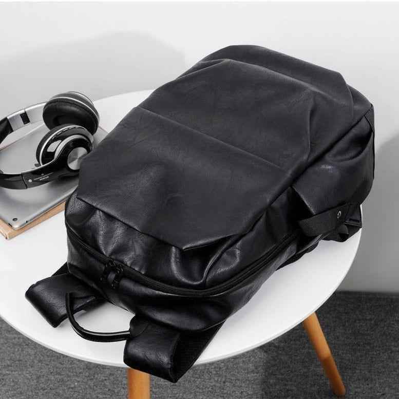 Leather Cool Backpack CBROS24 For Men Fashion Large Capacity Laptop Travel Bag - Touchy Style .