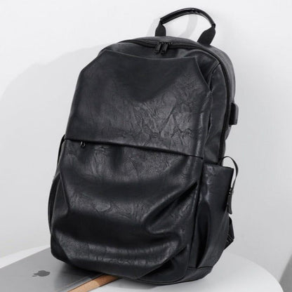 Leather Cool Backpack CBROS24 For Men Fashion Large Capacity Laptop Travel Bag - Touchy Style .