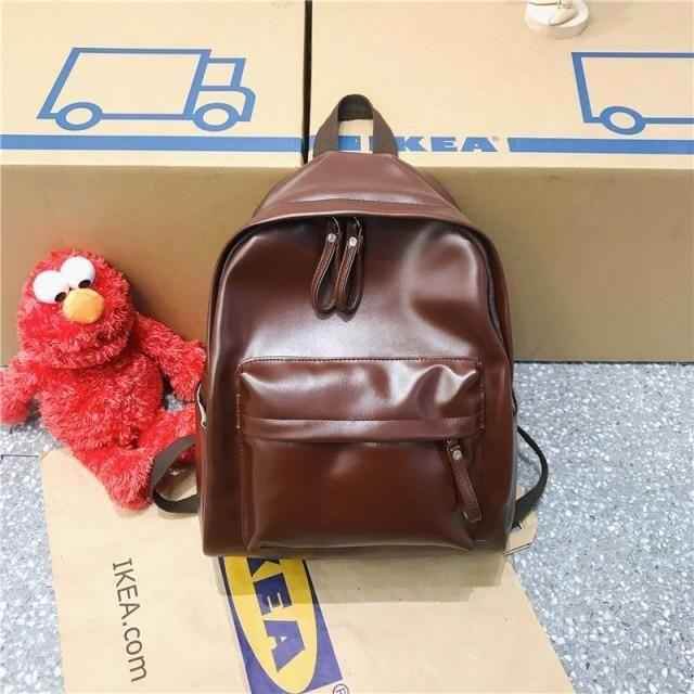 Leather Cool Backpack: Multi Pocket Big Travel Bag for Women XA503H - Touchy Style