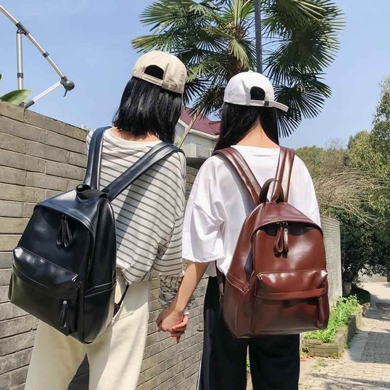 Leather Cool Backpack: Multi Pocket Big Travel Bag for Women XA503H - Touchy Style