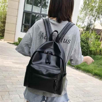 Leather Cool Backpack: Multi Pocket Big Travel Bag for Women XA503H - Touchy Style