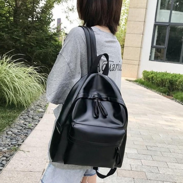 Leather Cool Backpack: Multi Pocket Big Travel Bag for Women XA503H - Touchy Style .