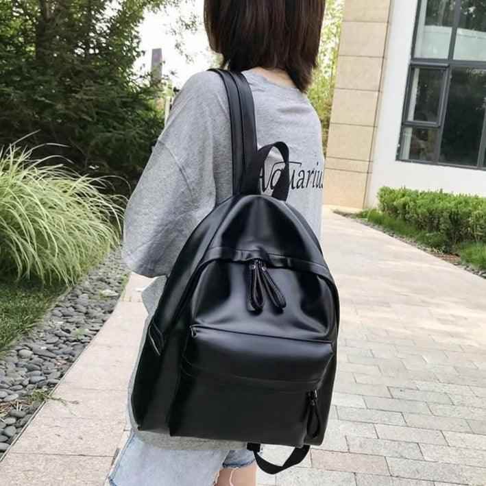 Leather Cool Backpack: Multi Pocket Big Travel Bag for Women XA503H - Touchy Style