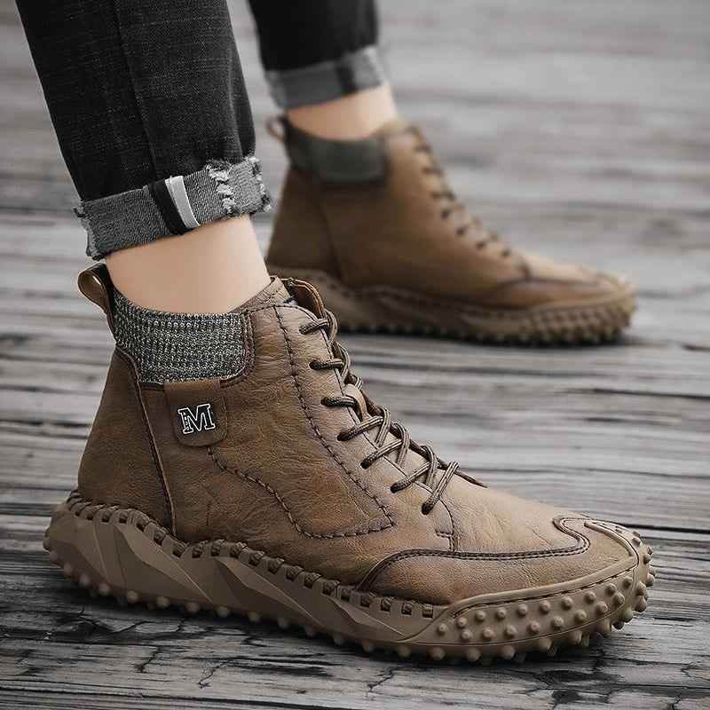 Leather Fashion Outdoor Ankle Boots Men&