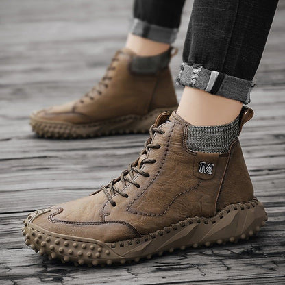 Leather Fashion Outdoor Ankle Boots Men&