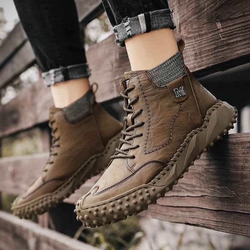 Leather Fashion Outdoor Ankle Boots Men&