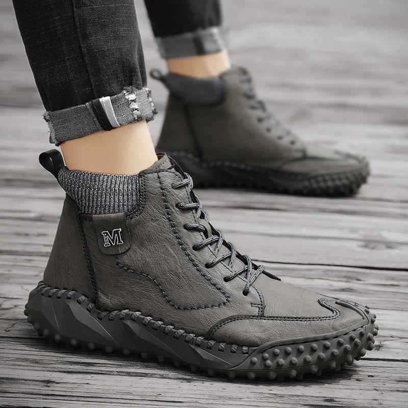 Leather Fashion Outdoor Ankle Boots Men&