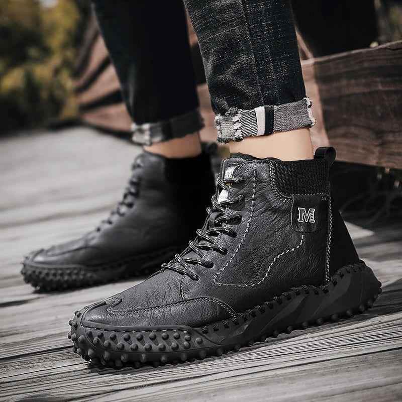 Leather Fashion Outdoor Ankle Boots Men&