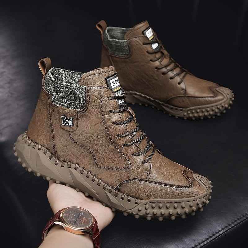 Leather Fashion Outdoor Ankle Boots Men&