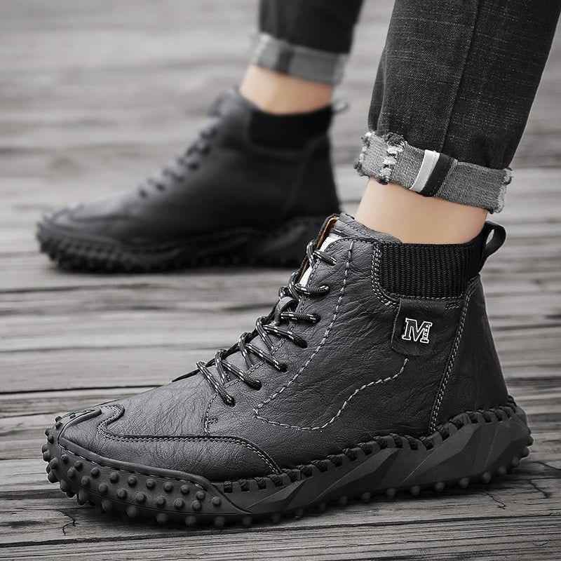 Leather Fashion Outdoor Ankle Boots Men&