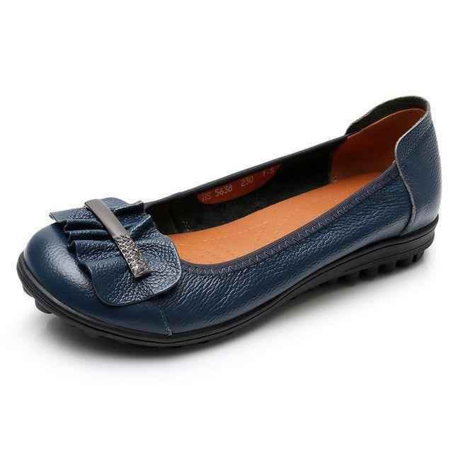 Leather Flat Women&