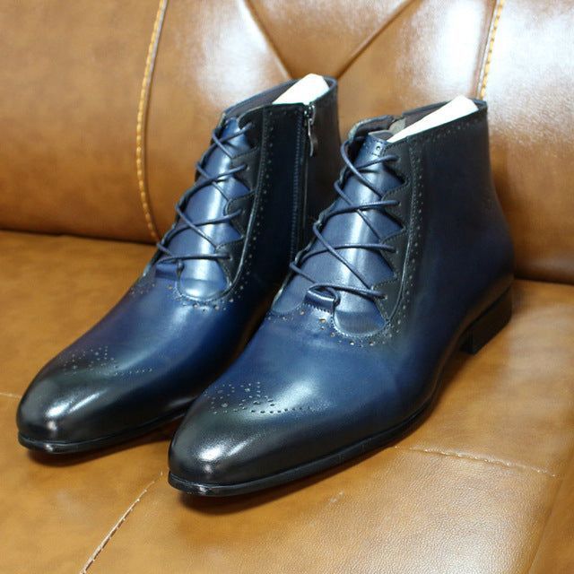 Leather Formal Business Ankle Boots Men&