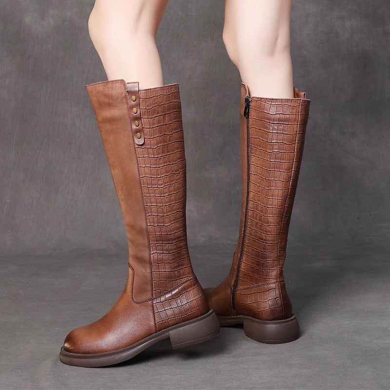 Leather Long Boots Women&