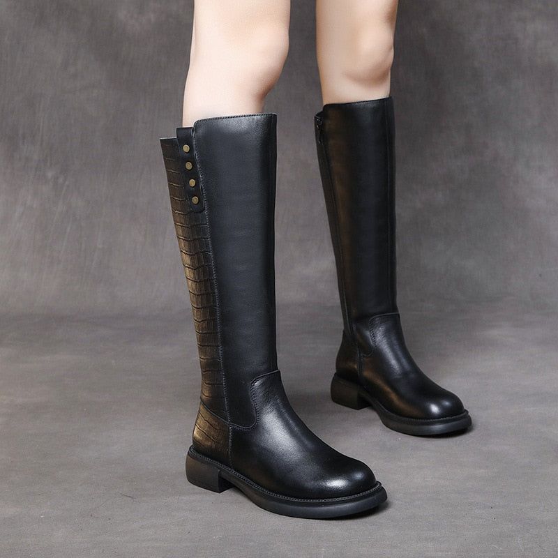 Leather Long Boots Women&