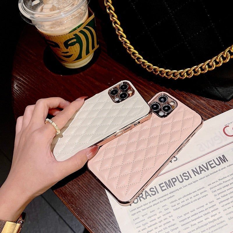 Leather Plating Cute Phone Cases For iPhone 13 12 Pro Max 7 8 Plus X XS XR 11 SE 2 2020 10 - Touchy Style .