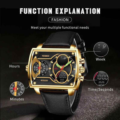 Leather Simple Watches LOS0203 Waterproof Quartz For Men - Touchy Style
