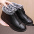 Leather Waterproof Boots Velvet Warm Lightweight Flat Women&