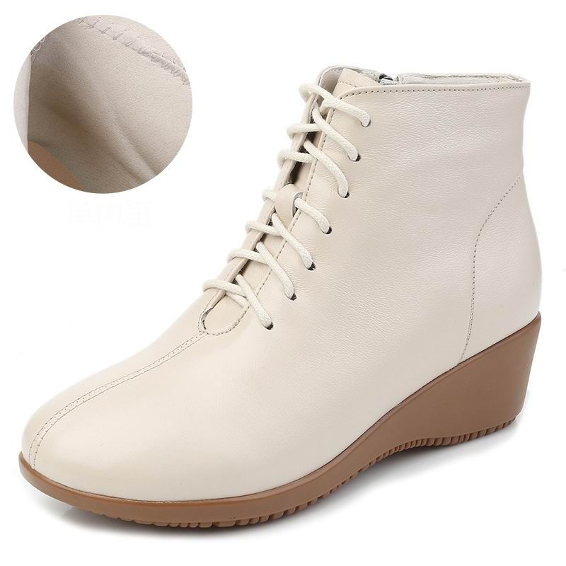 Leather Women Ankle Boots Casual Shoes GCSRG44 Wedges Comfortable Booties - Touchy Style .