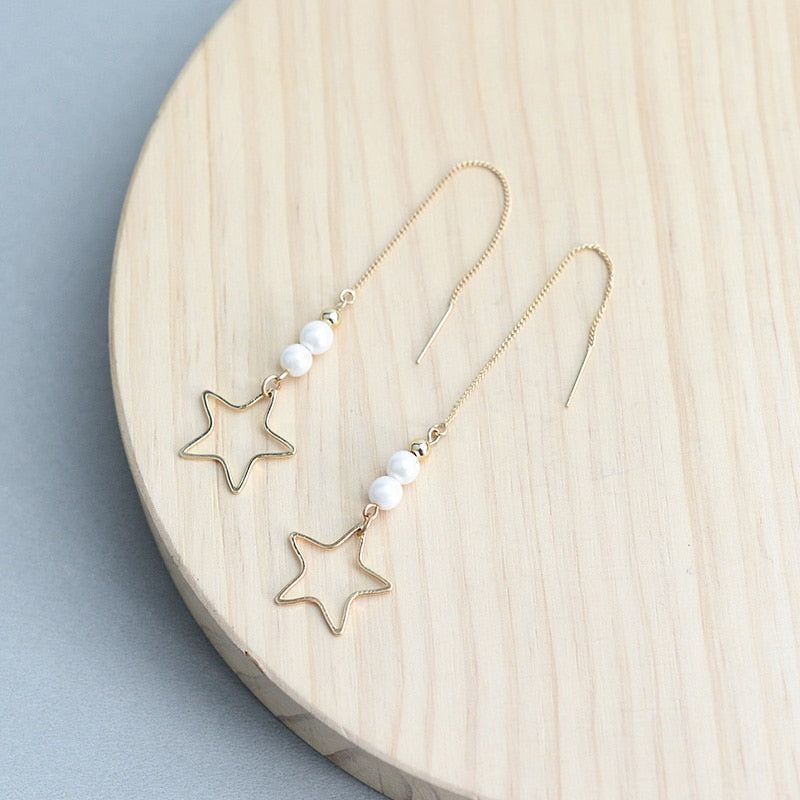 Long Drop Dangle Earrings Charm Jewelry ECJBS17 Crystal Fish Star Shaped - Touchy Style .
