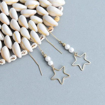 Long Drop Dangle Earrings Charm Jewelry ECJBS17 Crystal Fish Star Shaped - Touchy Style .