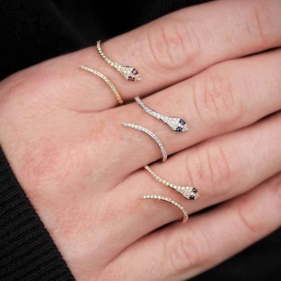 Long Simple Snake Finger Rings Charm Jewelry - Touchy Style