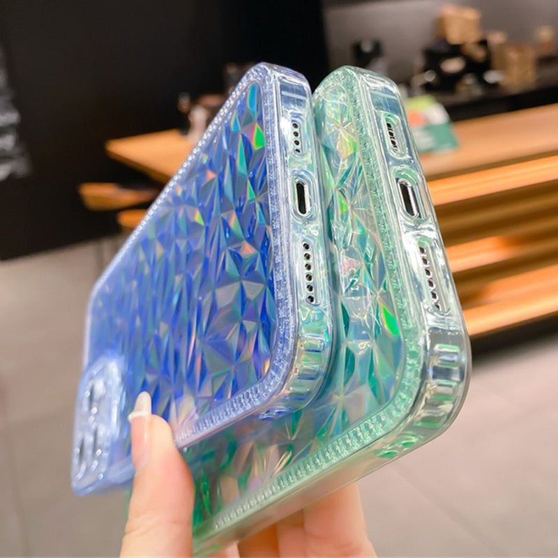 Luxury Colorful Laser Glitter Cute Phone Cases For iPhone 14 12 11 13 Pro Max X XR XS 7 8 Plus - Touchy Style .