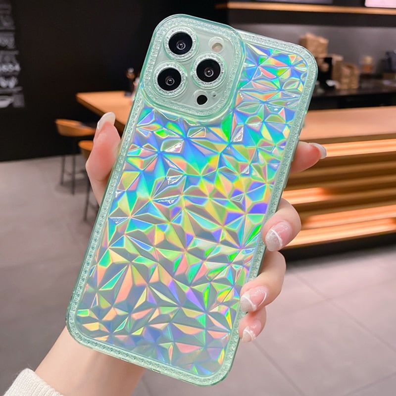 Luxury Colorful Laser Glitter Cute Phone Cases For iPhone 14 12 11 13 Pro Max X XR XS 7 8 Plus - Touchy Style .