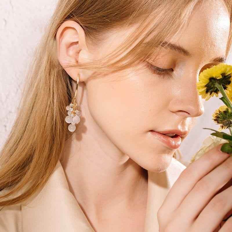 Luxury Opal Tassel Long Big Earrings Charm Jewelry XYS0245 - Touchy Style