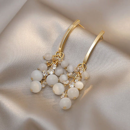 Luxury Opal Tassel Long Big Earrings Charm Jewelry XYS0245 - Touchy Style .