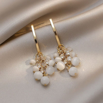 Luxury Opal Tassel Long Big Earrings Charm Jewelry XYS0245 - Touchy Style .