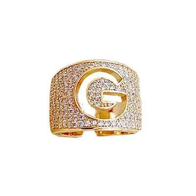 Buy 18Kt Diamond Alphabet G Ring 148G9611 Online from Vaibhav Jewellers