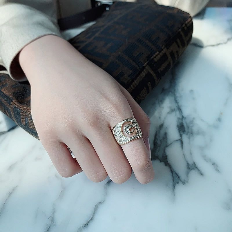 Luxury Zircon G Letter Opening Finger Rings Charm Jewelry RCJWY27 Fashion Korean Design - Touchy Style .
