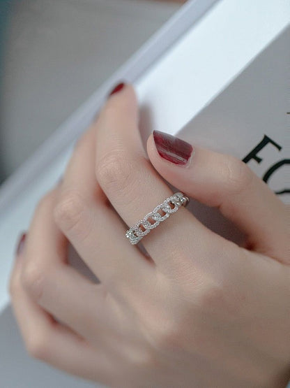 Luxury Zircon Twist Silver Golden Finger Rings Charm Jewelry XYS0135 - Touchy Style .