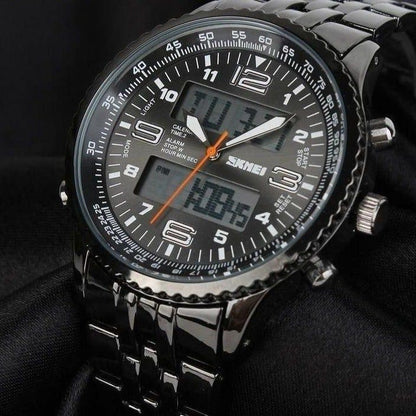 Men Outdoor Sport Watch Alarm Chrono Calendar Waterproof 3Bar Back Light Dual Display Wristwatches 1032 - Touchy Style .
