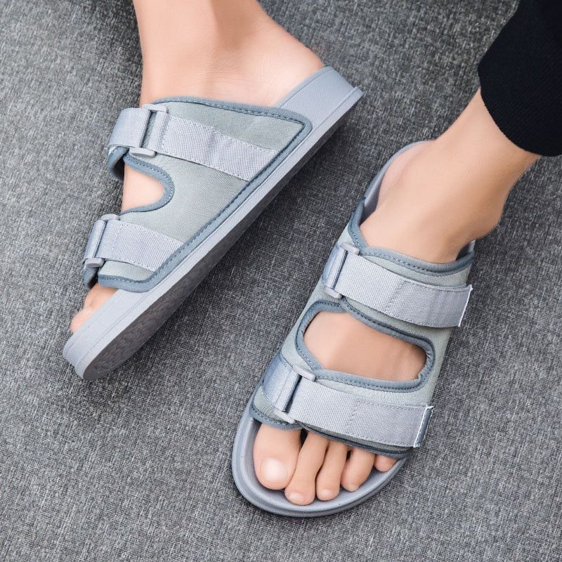 Hitz Men's White Leather Open Toe Comfort Slippers – Hitz Shoes Online