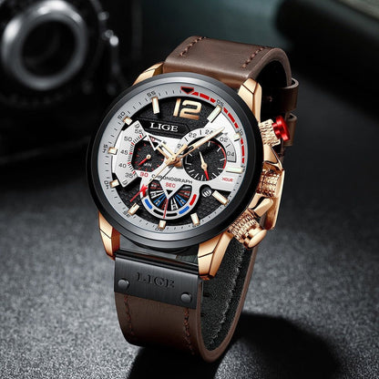 Men's Simple Watches 7TS0313 Casual Leather Sport Waterproof Quartz