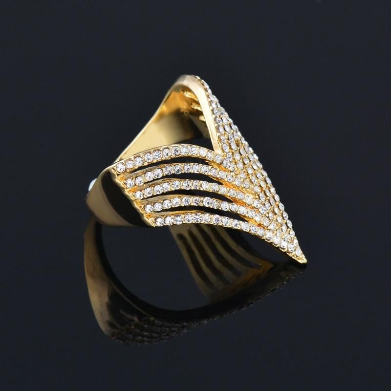 Micro Paved Cubic Multilayer Crystal Finger Rings Charm Jewelry - Touchy Style .