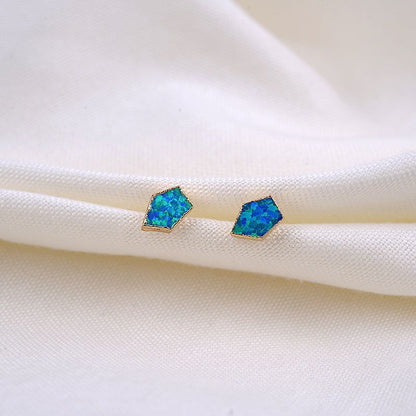 Mini Earrings Charm jewelry BS0337 Fashion Star Stud Earrings Fire Opal Stone - Touchy Style .