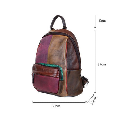 Mixing Color Large Capacity Leather Travel Cool Backpacks JRS1251 - Touchy Style .