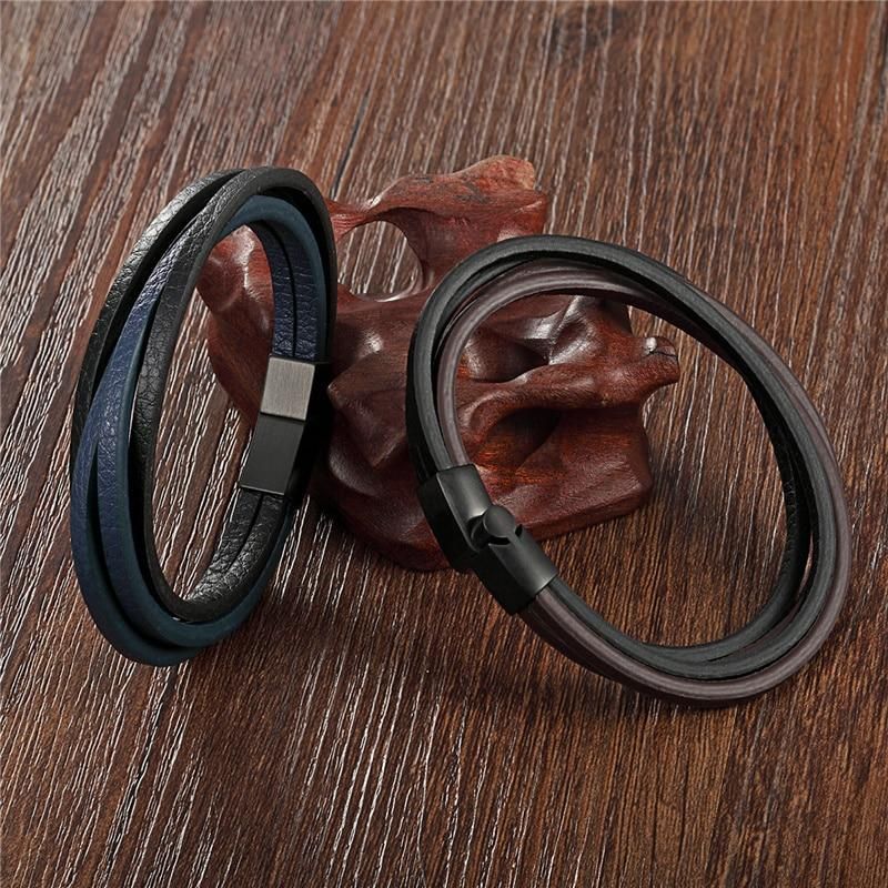 Fashion Frill Magnetic Black Leather Bracelet For Men Boys Stylish  Wristwear FFBL133 at Rs 150 | Anand Parbat | Delhi | ID: 2853601475462