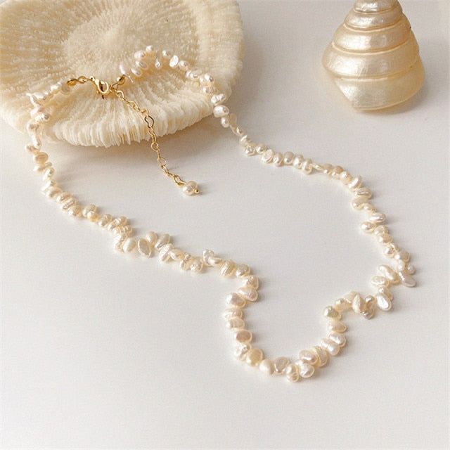 Natural Baroque Freshwater Pearl Heart-shaped Bracelet Necklaces Charm Jewelry Set YS1255 - Touchy Style .