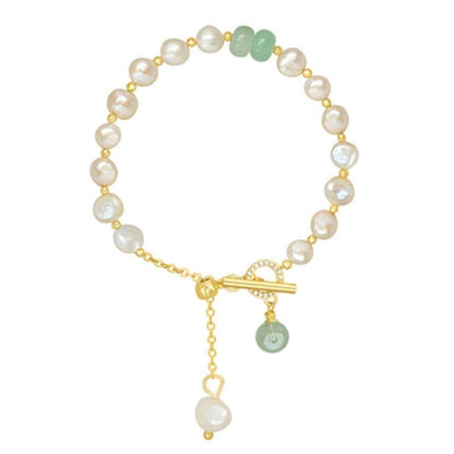 Natural Pearl Bracelets Charm Jewelry BCJTXY51 Baroque Green Crystal - Touchy Style .