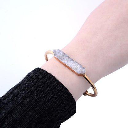 Natural Stone Bracelets Charm Jewelry BR004 Golden Bangles - Touchy Style .