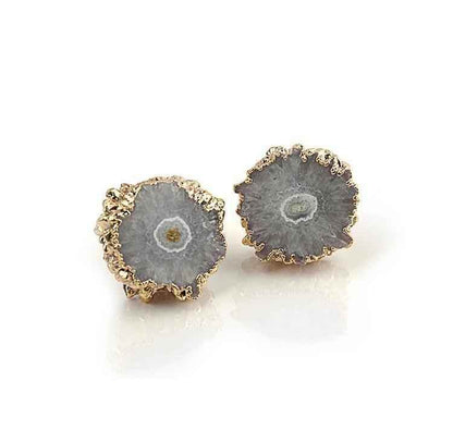 Natural Stone Lovely Flower Shape Earring Charm Jewelry - Touchy Style